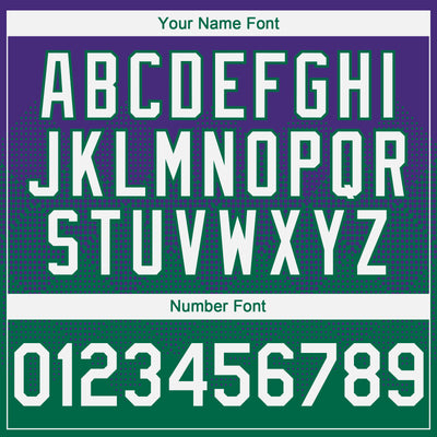 Custom Purple White-Kelly Green 3D Gradient Square Shape Authentic Baseball Jersey