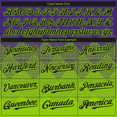 Custom Purple Black-Neon Green 3D Gradient Square Shape Authentic Baseball Jersey