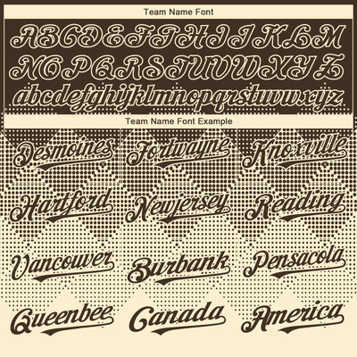 Custom Brown Cream 3D Gradient Square Shape Authentic Baseball Jersey