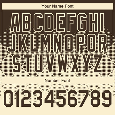 Custom Brown Cream 3D Gradient Square Shape Authentic Baseball Jersey