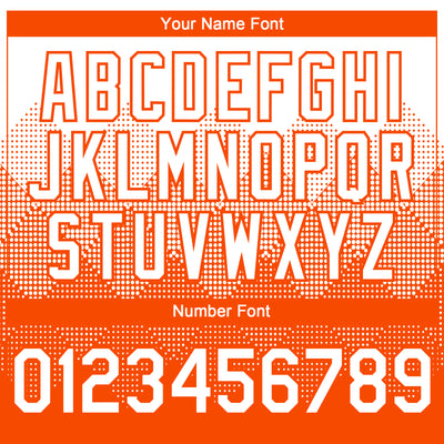 Custom White Orange 3D Gradient Square Shape Authentic Baseball Jersey