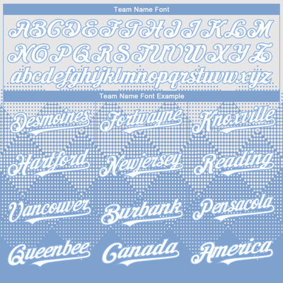 Custom White Light Blue 3D Gradient Square Shape Authentic Baseball Jersey