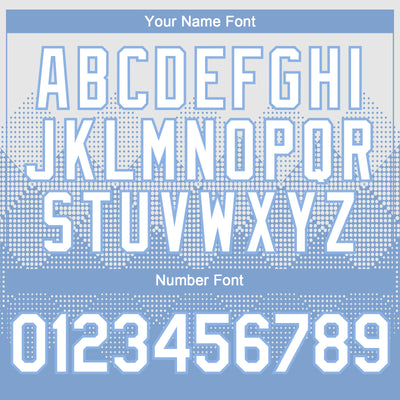 Custom White Light Blue 3D Gradient Square Shape Authentic Baseball Jersey