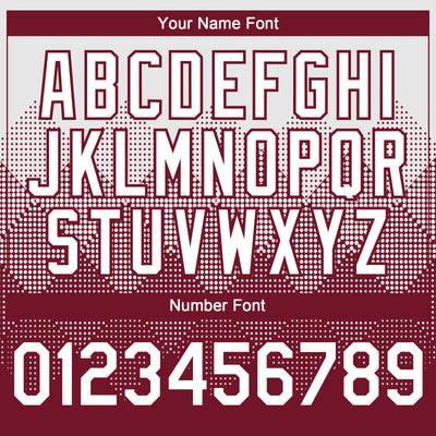 Custom White Crimson 3D Gradient Square Shape Authentic Baseball Jersey