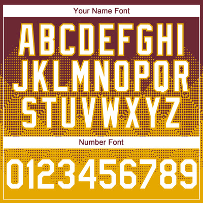 Custom Burgundy White-Gold 3D Gradient Square Shape Authentic Baseball Jersey