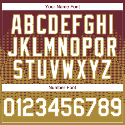 Custom Burgundy White-Old Gold 3D Gradient Square Shape Authentic Baseball Jersey