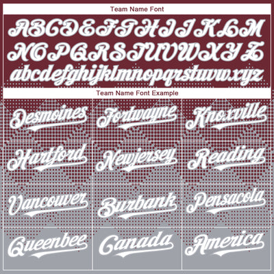 Custom Burgundy White-Gray 3D Gradient Square Shape Authentic Baseball Jersey