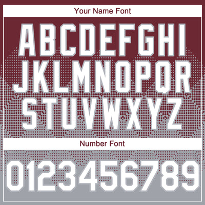 Custom Burgundy White-Gray 3D Gradient Square Shape Authentic Baseball Jersey