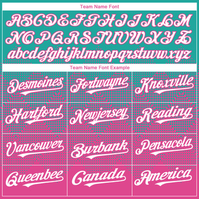 Custom Aqua White-Pink 3D Gradient Square Shape Authentic Baseball Jersey