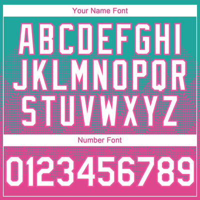 Custom Aqua White-Pink 3D Gradient Square Shape Authentic Baseball Jersey