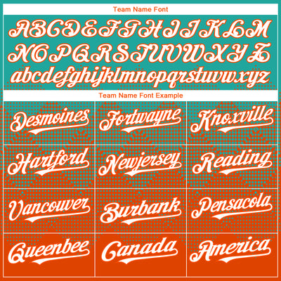 Custom Aqua White-Orange 3D Gradient Square Shape Authentic Baseball Jersey