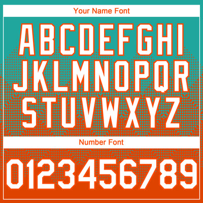 Custom Aqua White-Orange 3D Gradient Square Shape Authentic Baseball Jersey