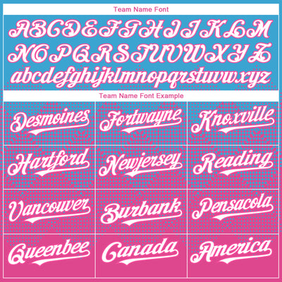 Custom Sky Blue White-Pink 3D Gradient Square Shape Authentic Baseball Jersey