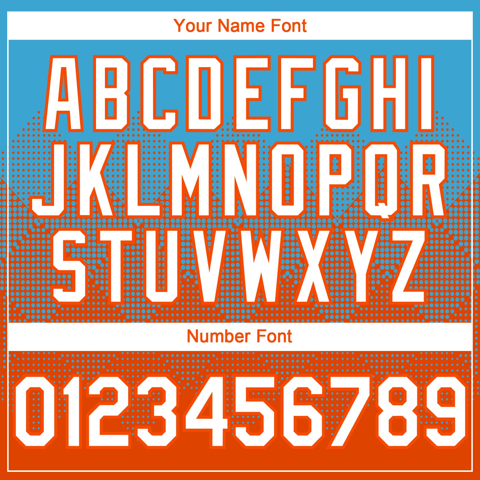 Custom Sky Blue White-Orange 3D Gradient Square Shape Authentic Baseball Jersey