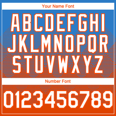 Custom Electric Blue White-Orange 3D Gradient Square Shape Authentic Baseball Jersey