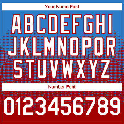 Custom Electric Blue White-Red 3D Gradient Square Shape Authentic Baseball Jersey