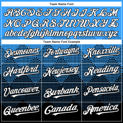 Custom Electric Blue White-Black 3D Gradient Square Shape Authentic Baseball Jersey