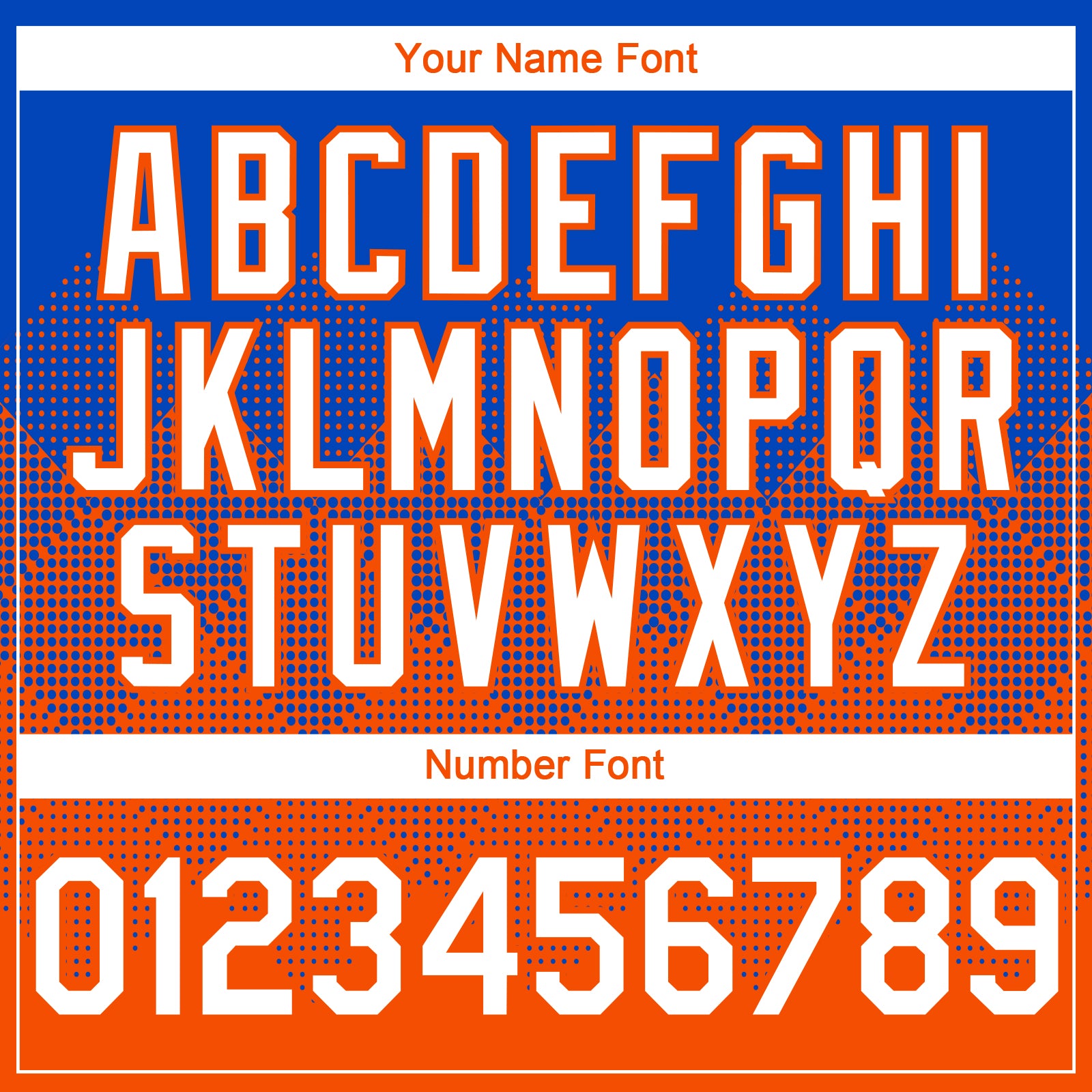 Custom Thunder Blue White-Orange 3D Gradient Square Shape Authentic Baseball Jersey