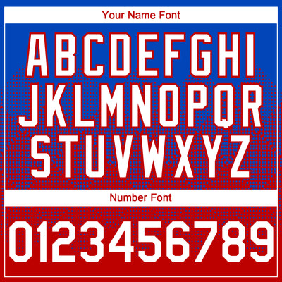 Custom Thunder Blue White-Red 3D Gradient Square Shape Authentic Baseball Jersey