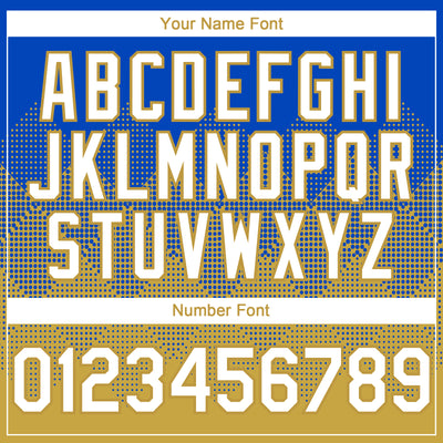 Custom Thunder Blue White-Old Gold 3D Gradient Square Shape Authentic Baseball Jersey