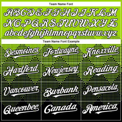 Custom Neon Green White-Black 3D Gradient Square Shape Authentic Baseball Jersey