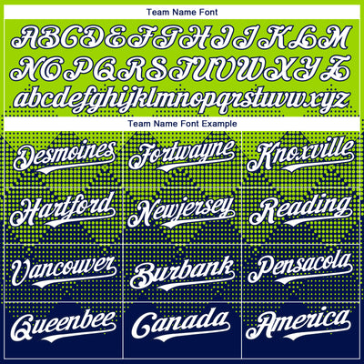 Custom Neon Green White-Navy 3D Gradient Square Shape Authentic Baseball Jersey