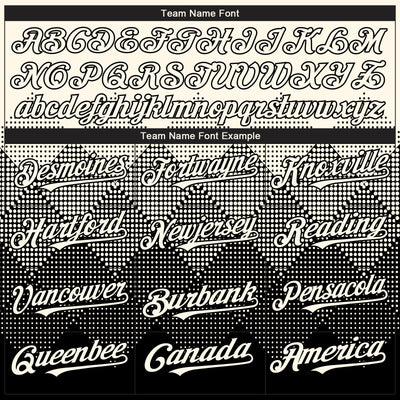 Custom Cream Black 3D Gradient Square Shape Authentic Baseball Jersey