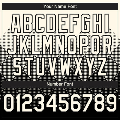 Custom Cream Black 3D Gradient Square Shape Authentic Baseball Jersey