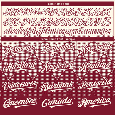 Custom Cream Crimson 3D Gradient Square Shape Authentic Baseball Jersey