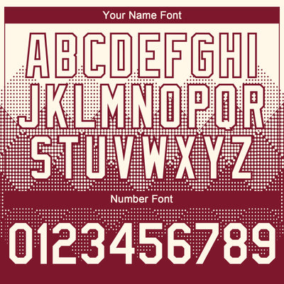 Custom Cream Crimson 3D Gradient Square Shape Authentic Baseball Jersey