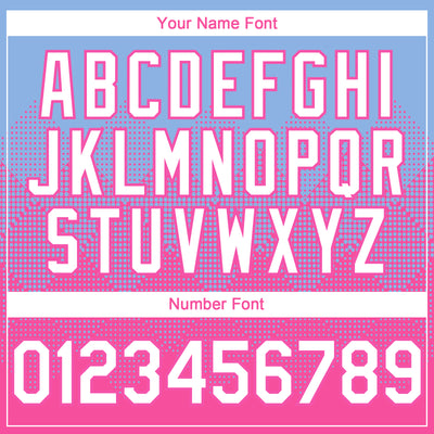 Custom Light Blue White-Pink 3D Gradient Square Shape Authentic Baseball Jersey