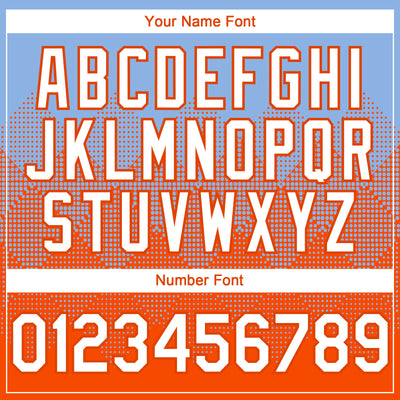 Custom Light Blue White-Orange 3D Gradient Square Shape Authentic Baseball Jersey