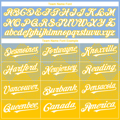 Custom Light Blue White-Yellow 3D Gradient Square Shape Authentic Baseball Jersey