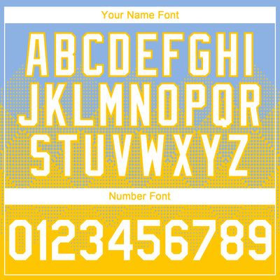 Custom Light Blue White-Yellow 3D Gradient Square Shape Authentic Baseball Jersey