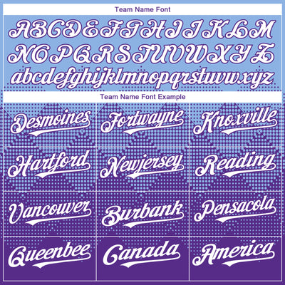 Custom Light Blue White-Purple 3D Gradient Square Shape Authentic Baseball Jersey