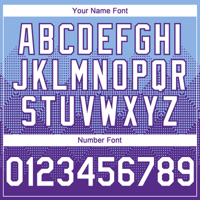 Custom Light Blue White-Purple 3D Gradient Square Shape Authentic Baseball Jersey