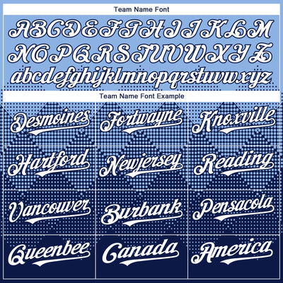 Custom Light Blue White-Navy 3D Gradient Square Shape Authentic Baseball Jersey
