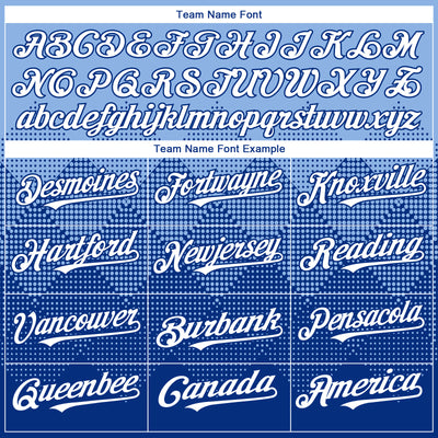 Custom Light Blue White-Royal 3D Gradient Square Shape Authentic Baseball Jersey