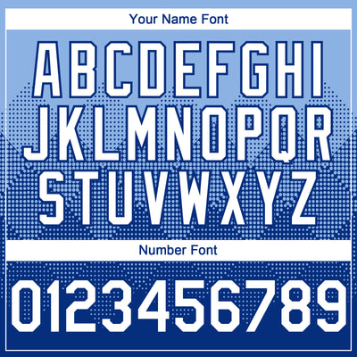 Custom Light Blue White-Royal 3D Gradient Square Shape Authentic Baseball Jersey