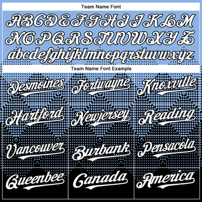 Custom Light Blue White-Black 3D Gradient Square Shape Authentic Baseball Jersey