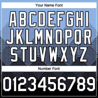 Custom Light Blue White-Black 3D Gradient Square Shape Authentic Baseball Jersey