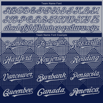 Custom Gray Navy 3D Gradient Square Shape Authentic Baseball Jersey