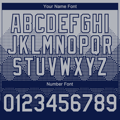 Custom Gray Navy 3D Gradient Square Shape Authentic Baseball Jersey