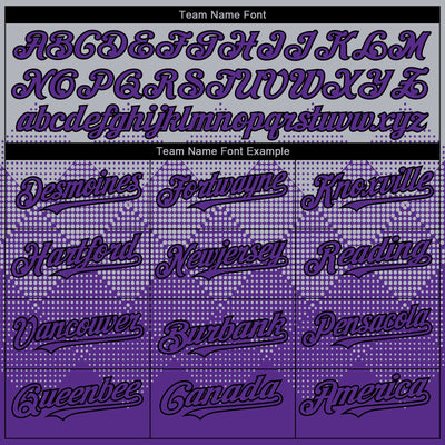 Custom Gray Purple-Black 3D Gradient Square Shape Authentic Baseball Jersey