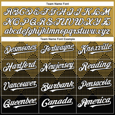 Custom Old Gold White-Black 3D Gradient Square Shape Authentic Baseball Jersey