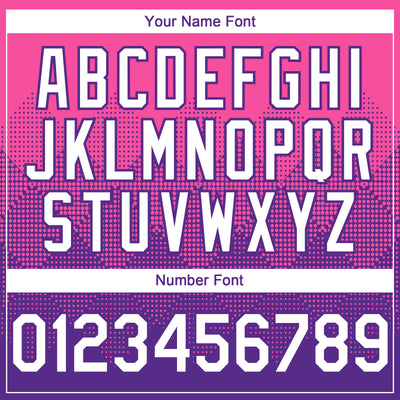 Custom Pink White-Purple 3D Gradient Square Shape Authentic Baseball Jersey