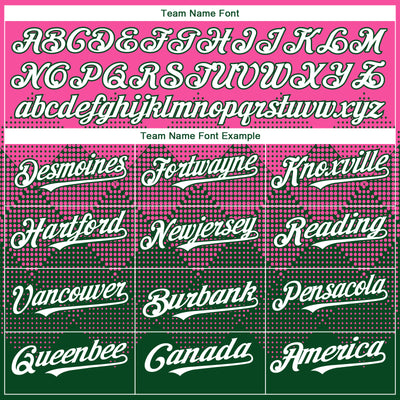 Custom Pink White-Green 3D Gradient Square Shape Authentic Baseball Jersey