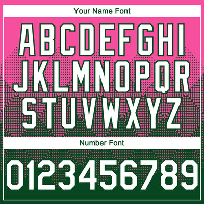 Custom Pink White-Green 3D Gradient Square Shape Authentic Baseball Jersey