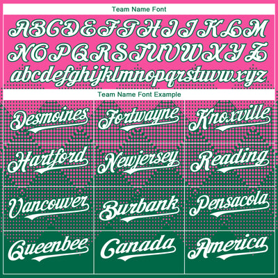 Custom Pink White-Kelly Green 3D Gradient Square Shape Authentic Baseball Jersey
