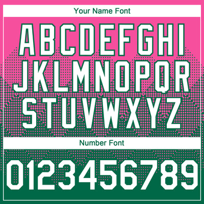 Custom Pink White-Kelly Green 3D Gradient Square Shape Authentic Baseball Jersey